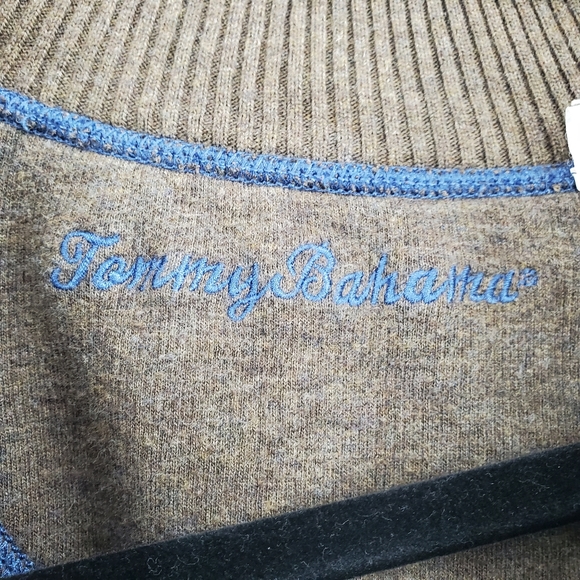 Tommy Bahama Pullover Half Zip Sweater Blue Cotton - Picture 4 of 8